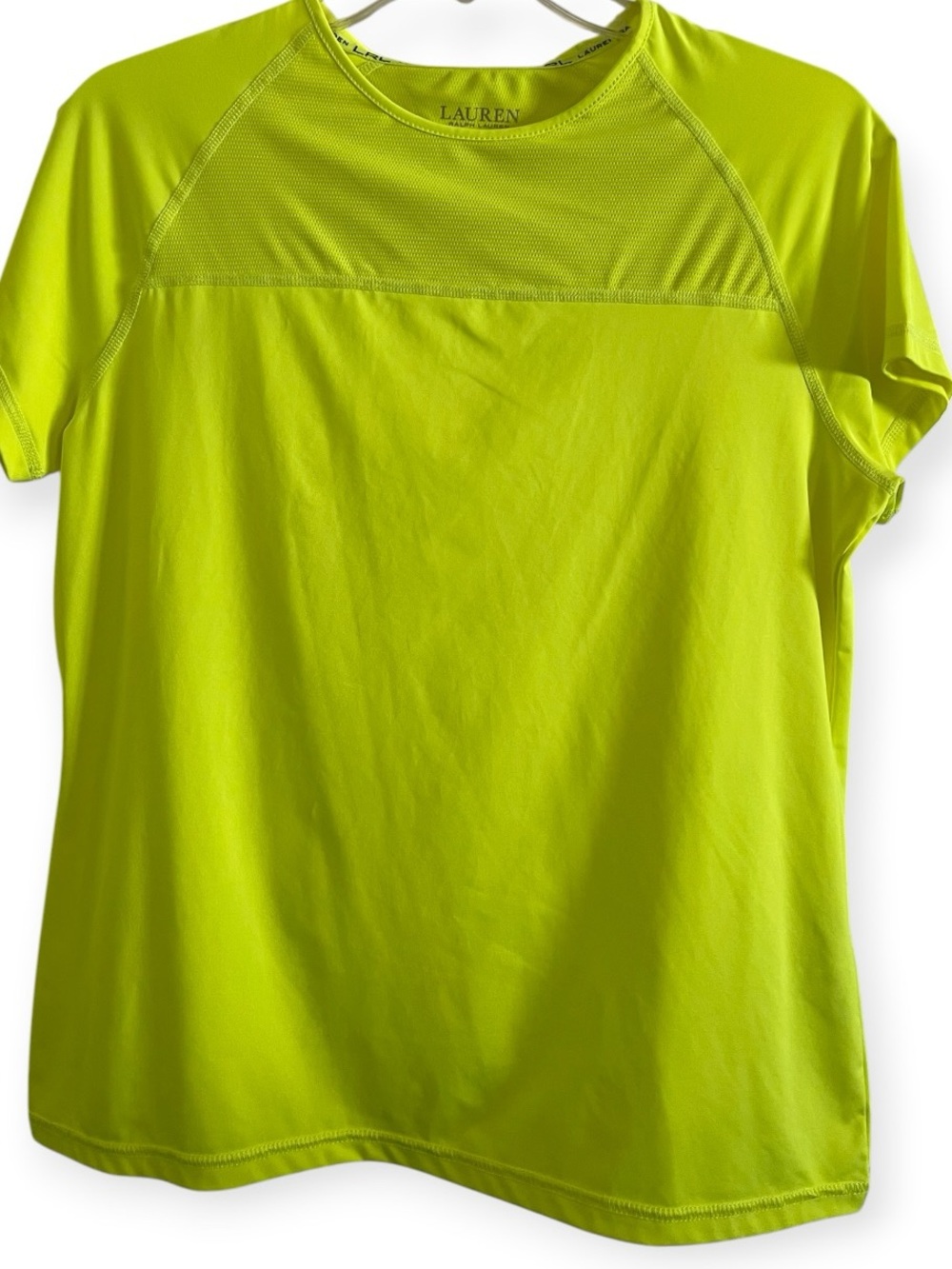 Lauren Ralph Lauren Neon Yellow Active Wear Tee Size Medium